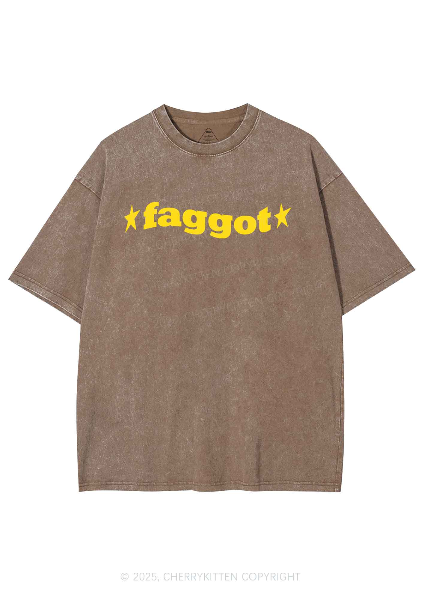 Red Faggot Pride Y2K Shirts Washed Tee Cherrykitten