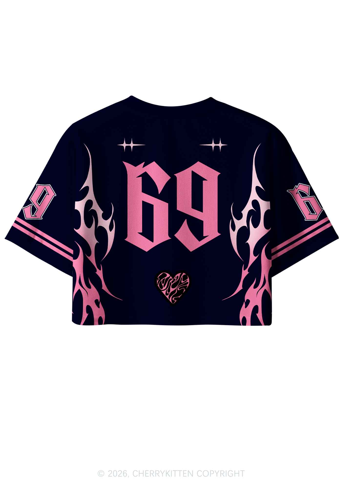 Pink Black Gay King Pride Y2K Crop Sport Jersey Shirts Cherrykitten