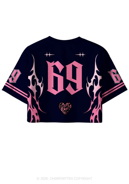Pink Black Gay King Pride Y2K Crop Sport Jersey Shirts Cherrykitten
