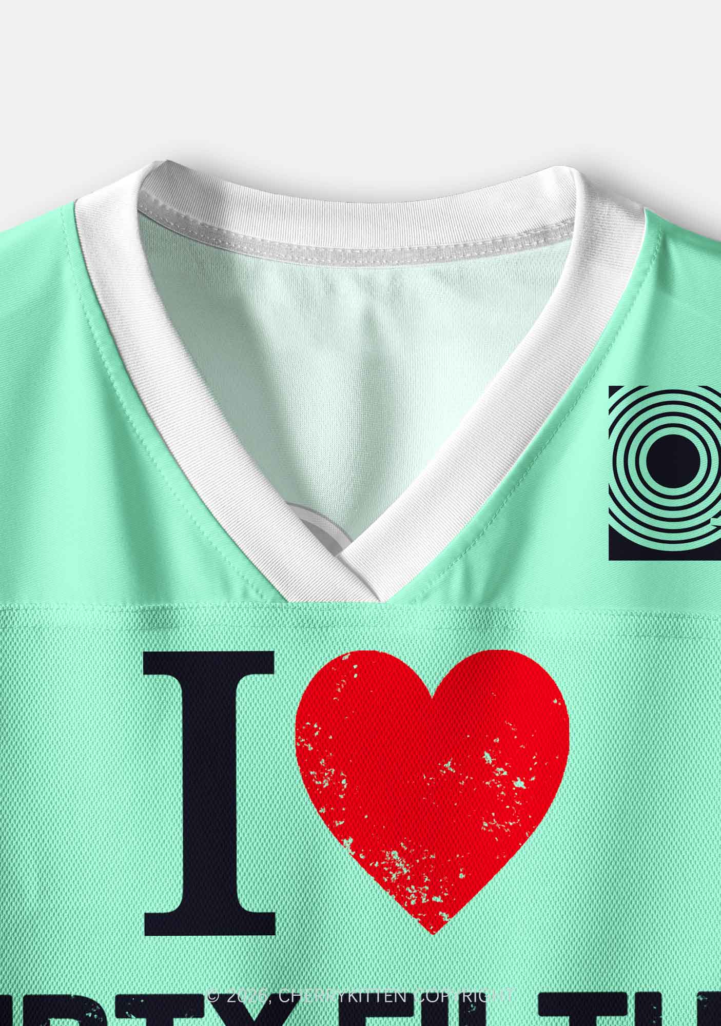 I Love Dirty Filthy Beats Y2K Crop Sport Jersey Shirts Cherrykitten
