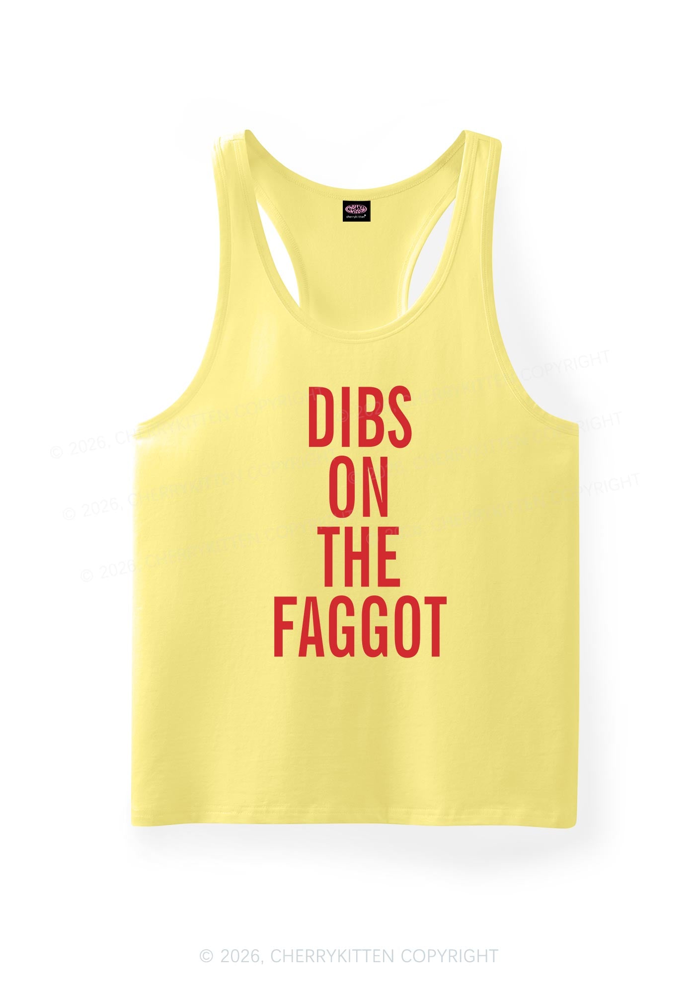 Dibs On The Faggot Pride Y2K Men Racerback Tank Top Cherrykitten