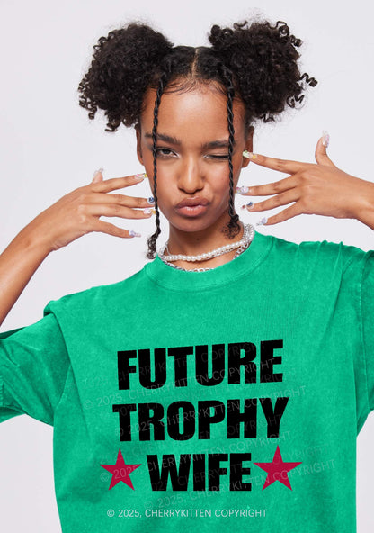Future Trophy Wife Y2K Shirts Washed Tee Cherrykitten