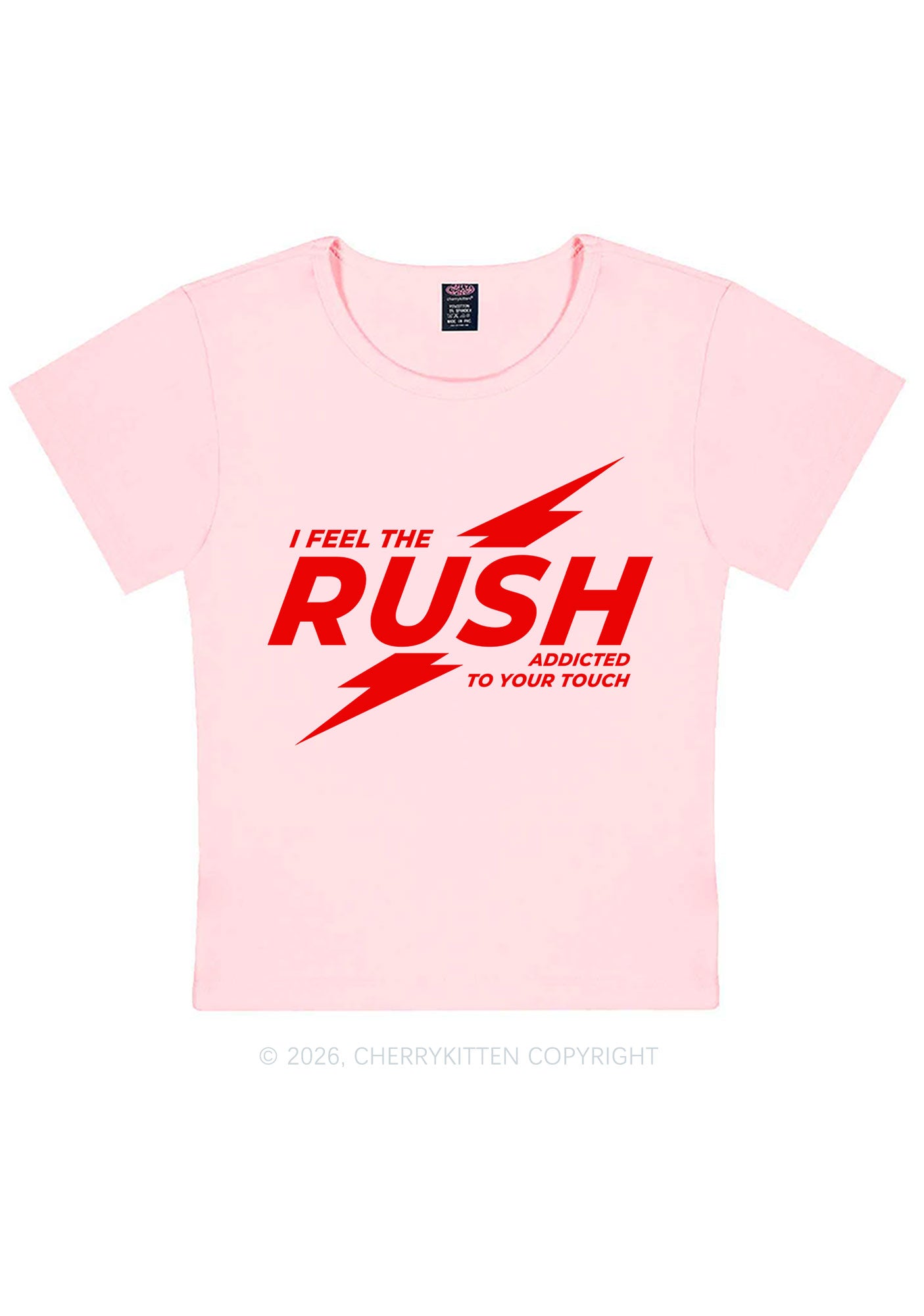 I Feel The Rush Y2K Baby Tee Cherrykitten