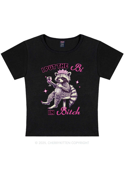 Bi Bxxch Raccoon Pride Y2K Baby Tee Cherrykitten
