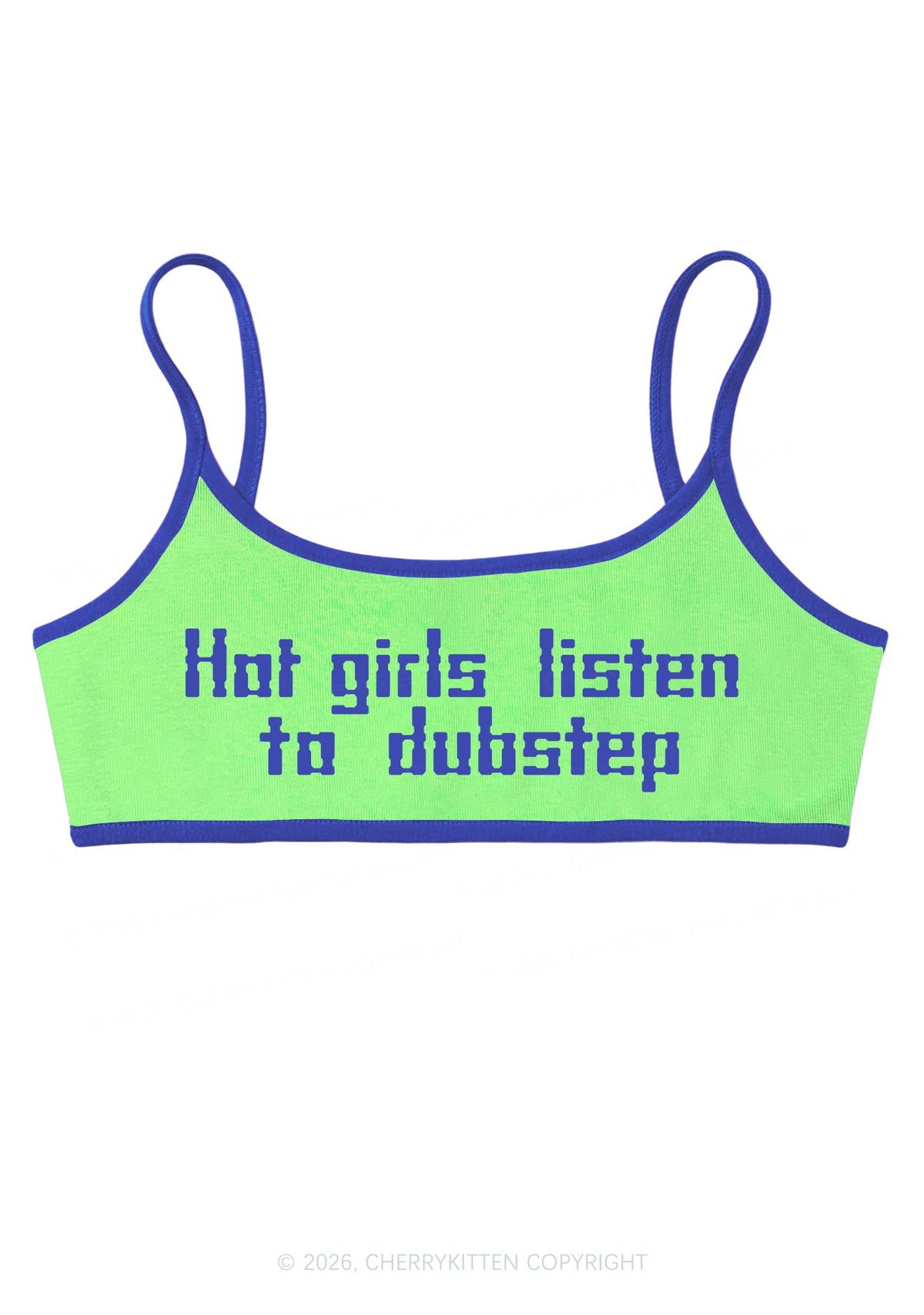 Hot Girls Listen Dubstep Y2K Super Crop Cami Cherrykitten
