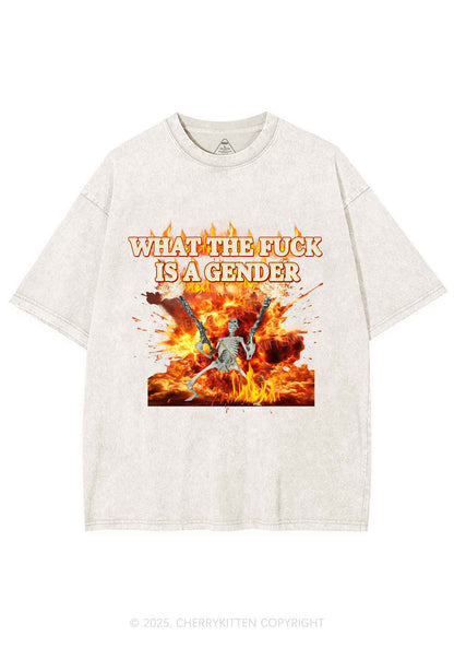 Skeleton Gender Y2K Shirts Washed Tee Cherrykitten
