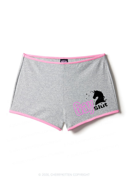 Gay Slxt Unicorn Pride Y2K Booty Shorts Cherrykitten