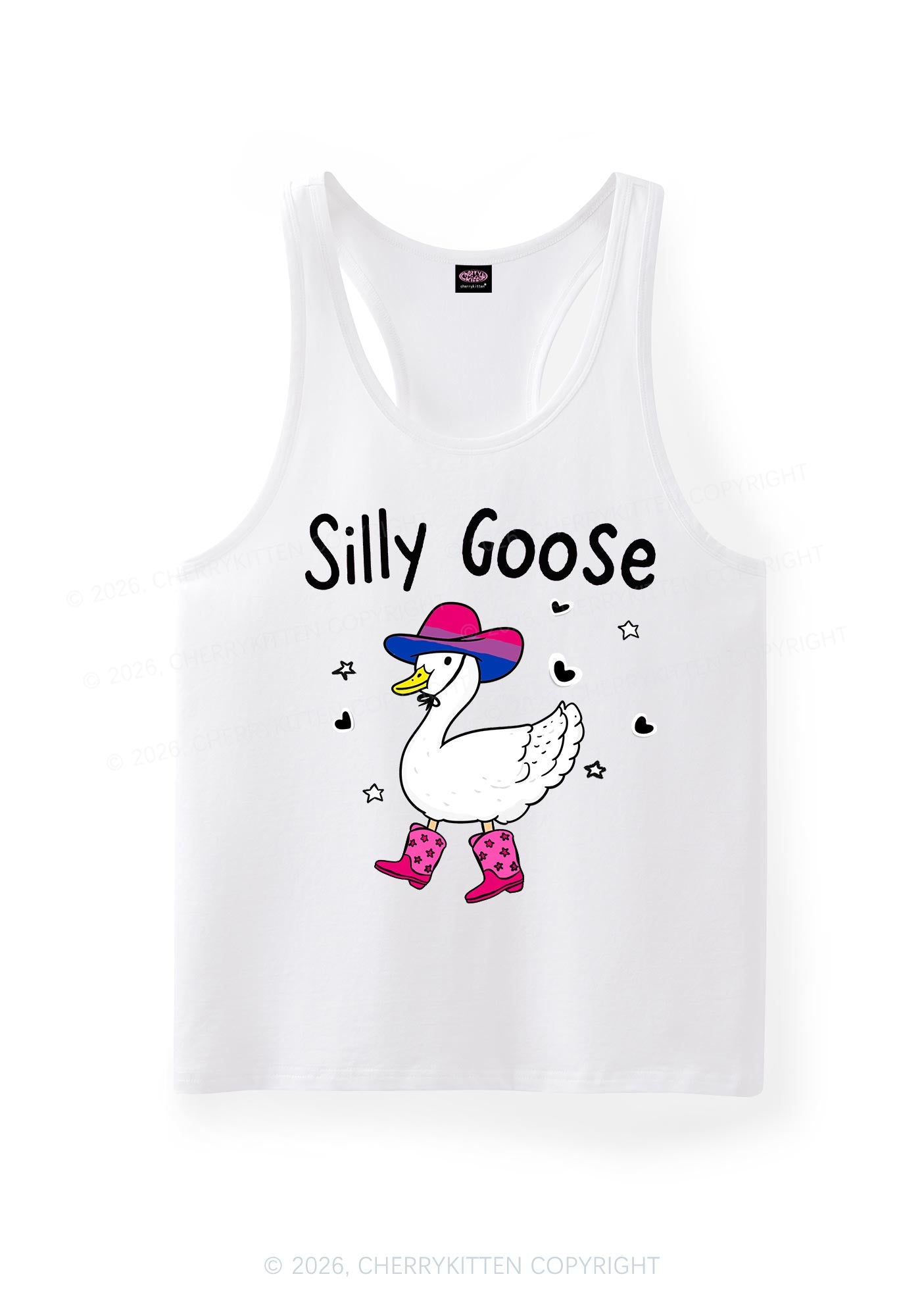 Silly Goose Bisexual Pride Y2K Men Racerback Tank Top Cherrykitten