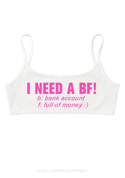 I Need A BF Y2K Super Crop Cami Cherrykitten