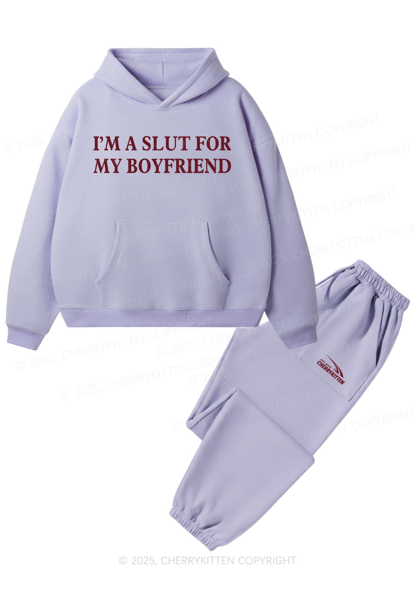 Slxt For My Girlfriend Y2K Fleece Hoodie Set Cherrykitten