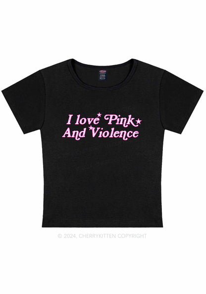 Curvy I Love Pink Y2K Baby Tee Cherrykitten