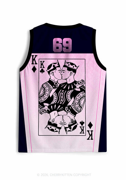 Pink Gradient Gay King Pride Y2K Sport Jersey Tank Cherrykitten
