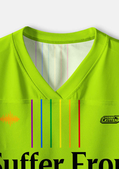 Green I Suffer From Gay Thoughts Pride Y2K Crop Sport Jersey Shirts Cherrykitten