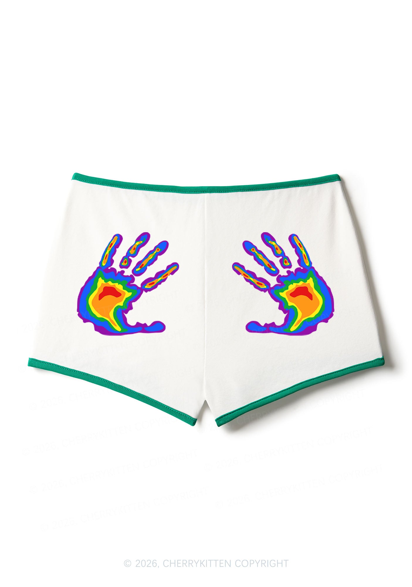Pride Thermal Hands Y2K Booty Shorts Cherrykitten