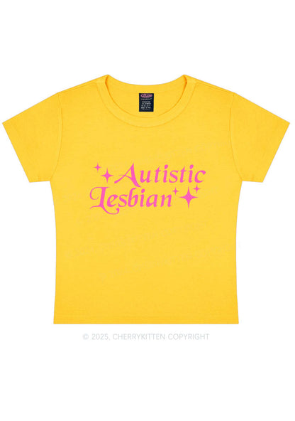 Autistic Lesbian Y2K Baby Tee Cherrykitten
