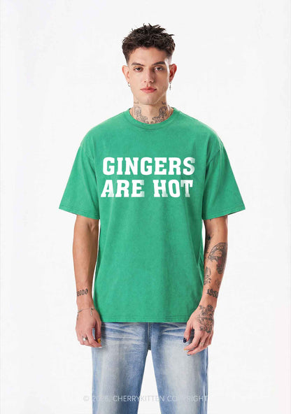 Gingers Are Hot St Patricks Y2K Shirts Washed Tee Cherrykitten