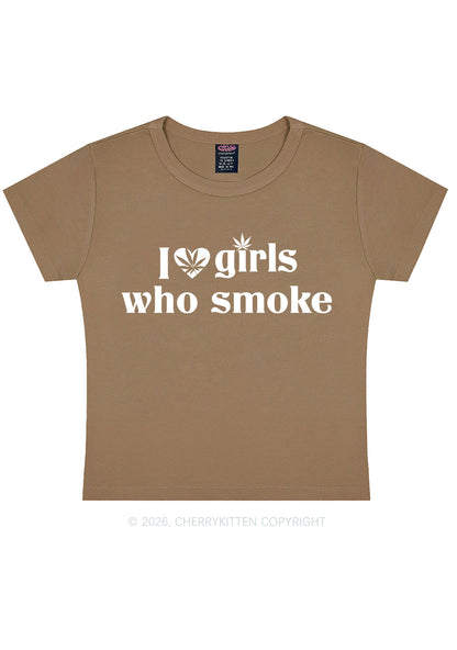 I Love Girls Who Smoke Y2K Baby Tee Cherrykitten