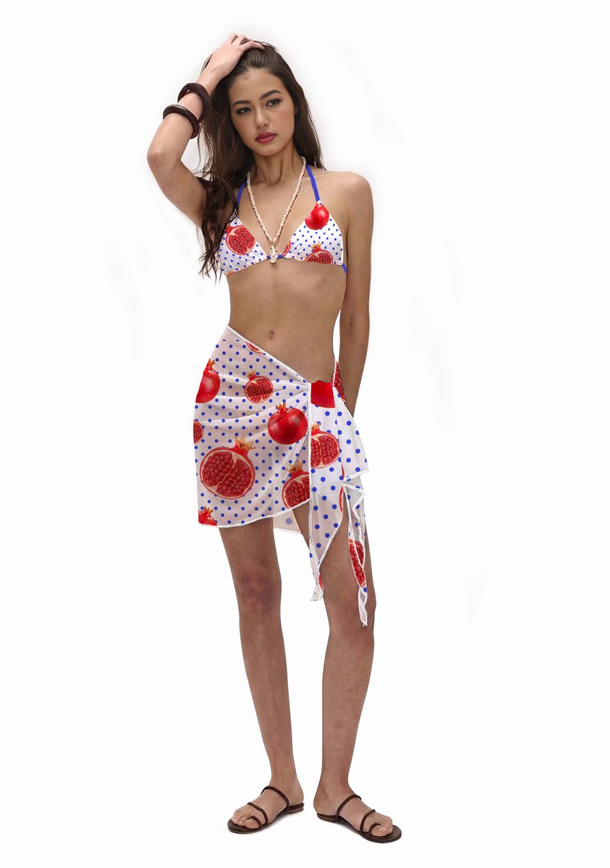 Red Pomegranate Y2K Print Bikini Set Cherrykitten
