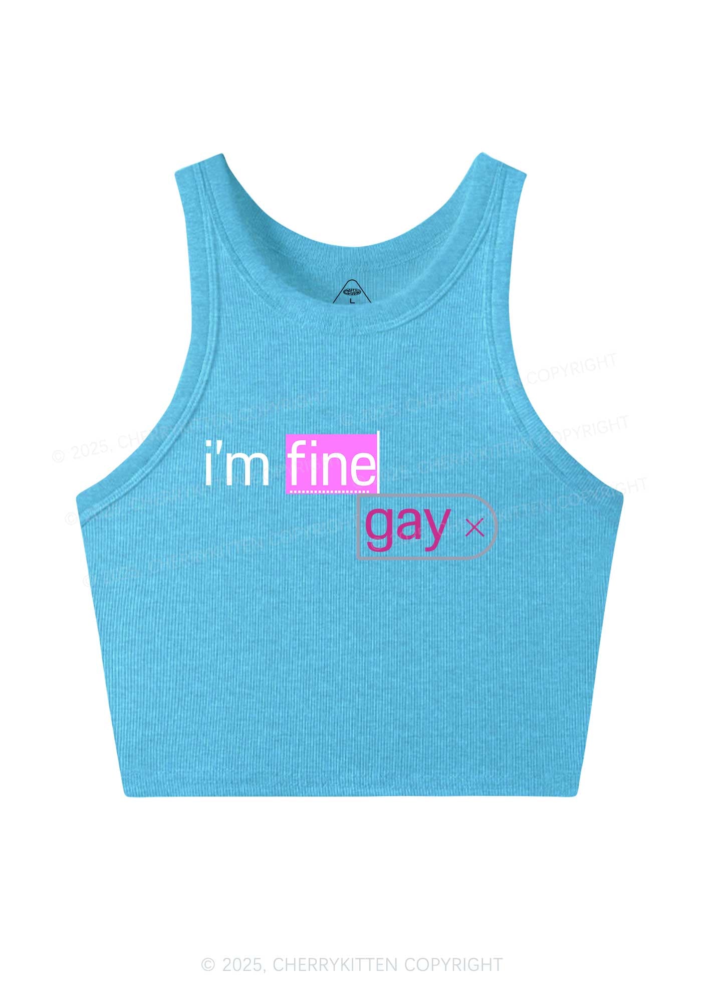 Im Fine Gay Pride Y2K Crop Tank Top Cherrykitten