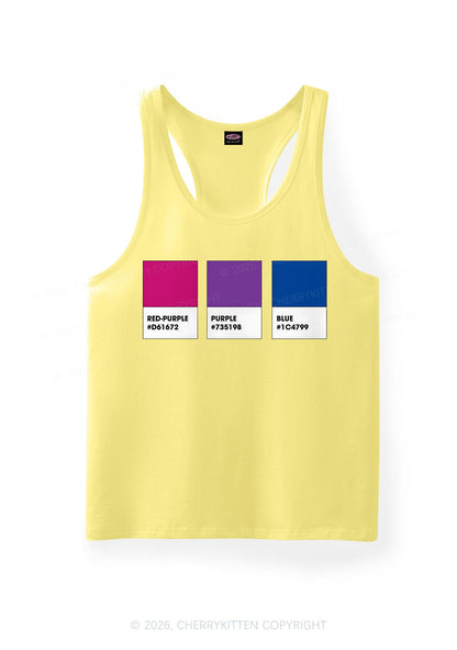 Bisexual Flag Colors Pride Y2K Men Racerback Tank Top Cherrykitten