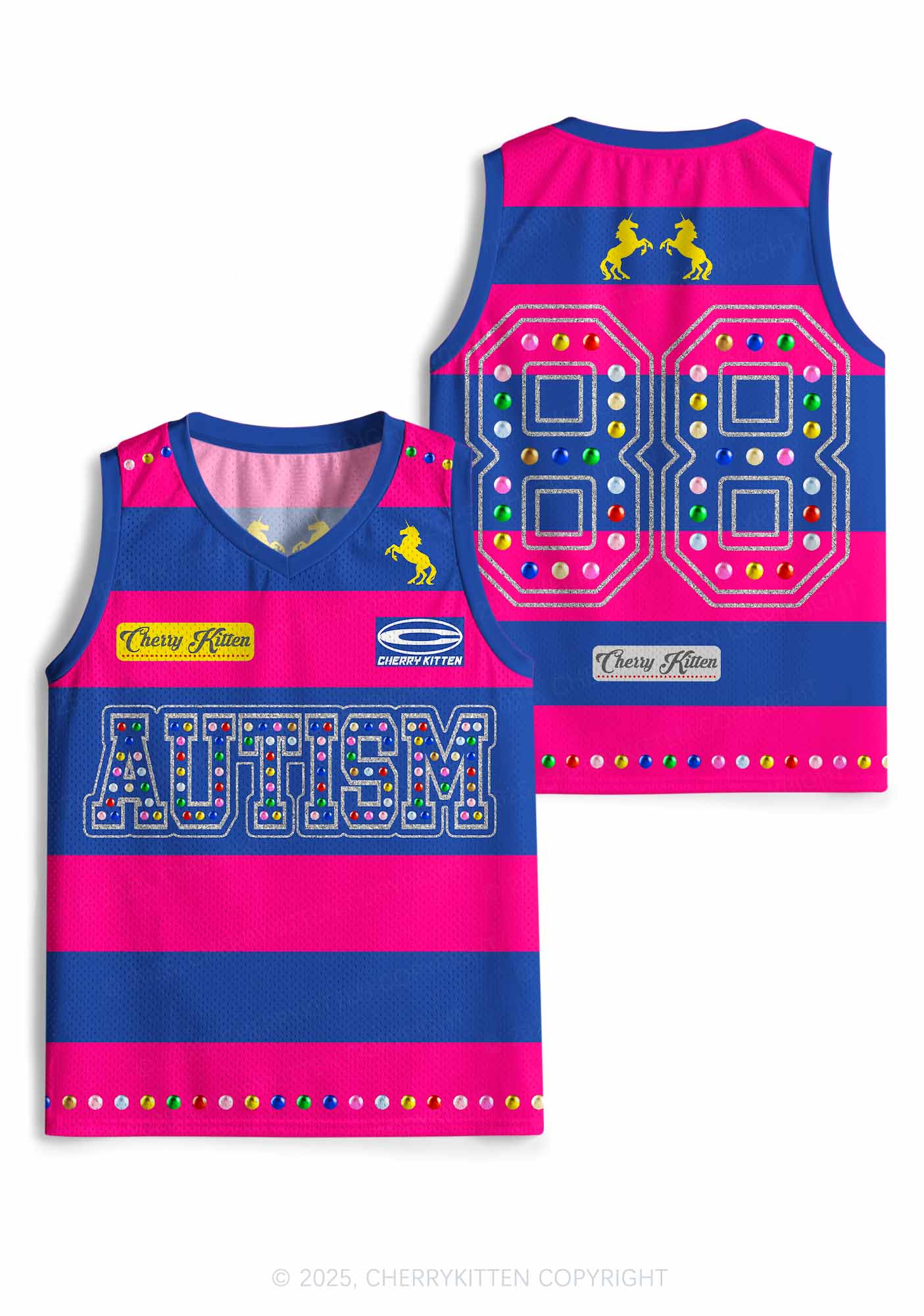 Pink Autism Y2K Sport Jersey Tank Cherrykitten