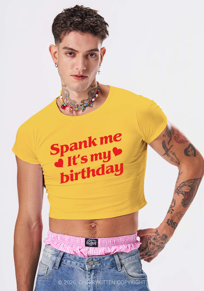 Spank Me Its My Birthday Heart Y2K Baby Tee Cherrykitten