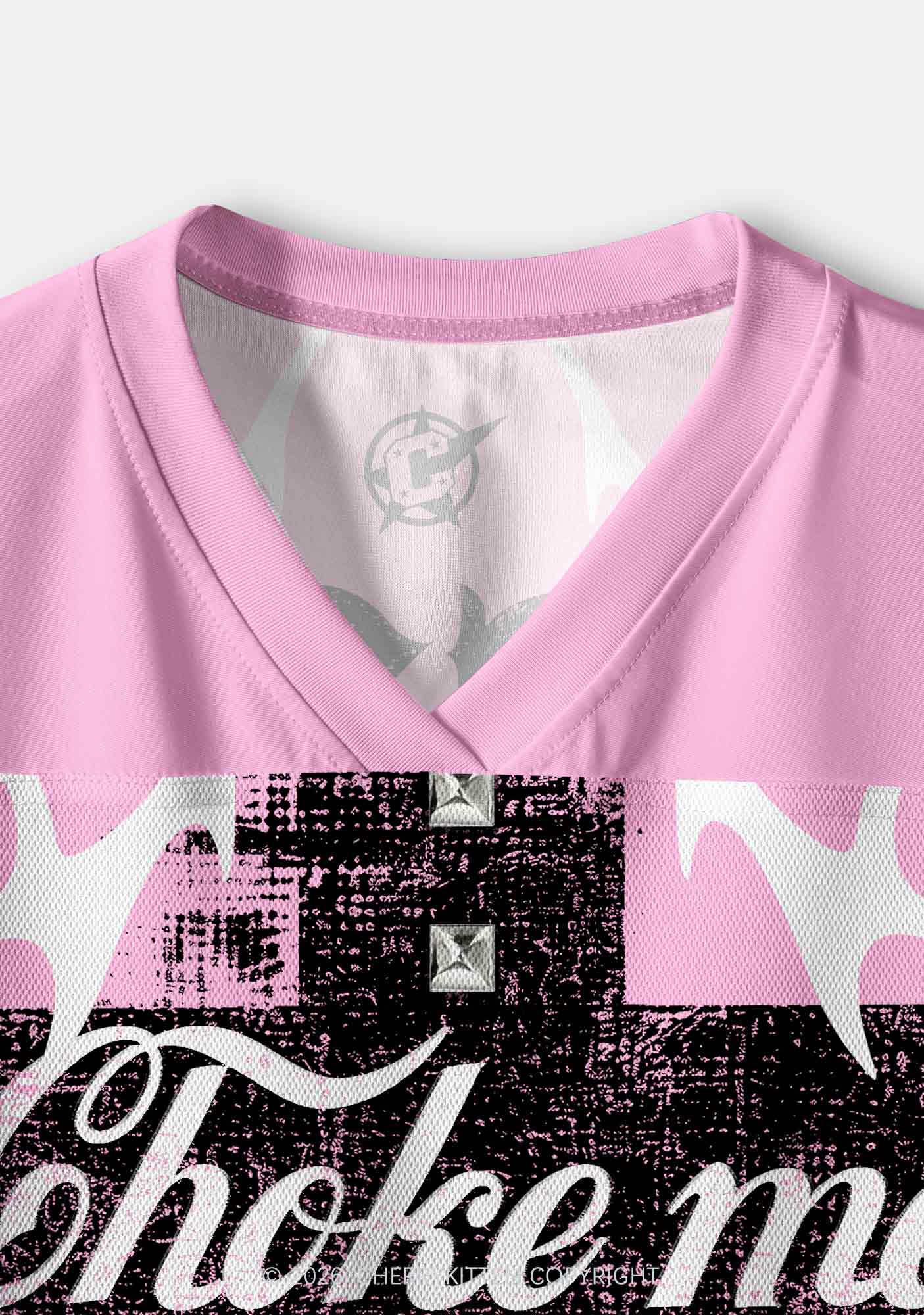 Choke Me Black Cross Y2K Crop Sport Jersey Shirts Cherrykitten
