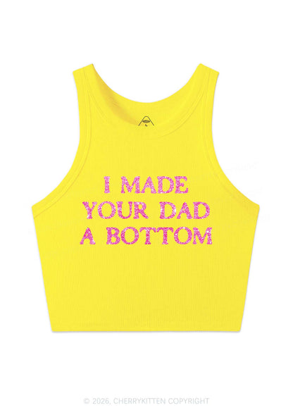 Glitter I Made Your Dad A Bottom Pride Y2K Crop Tank Top Cherrykitten