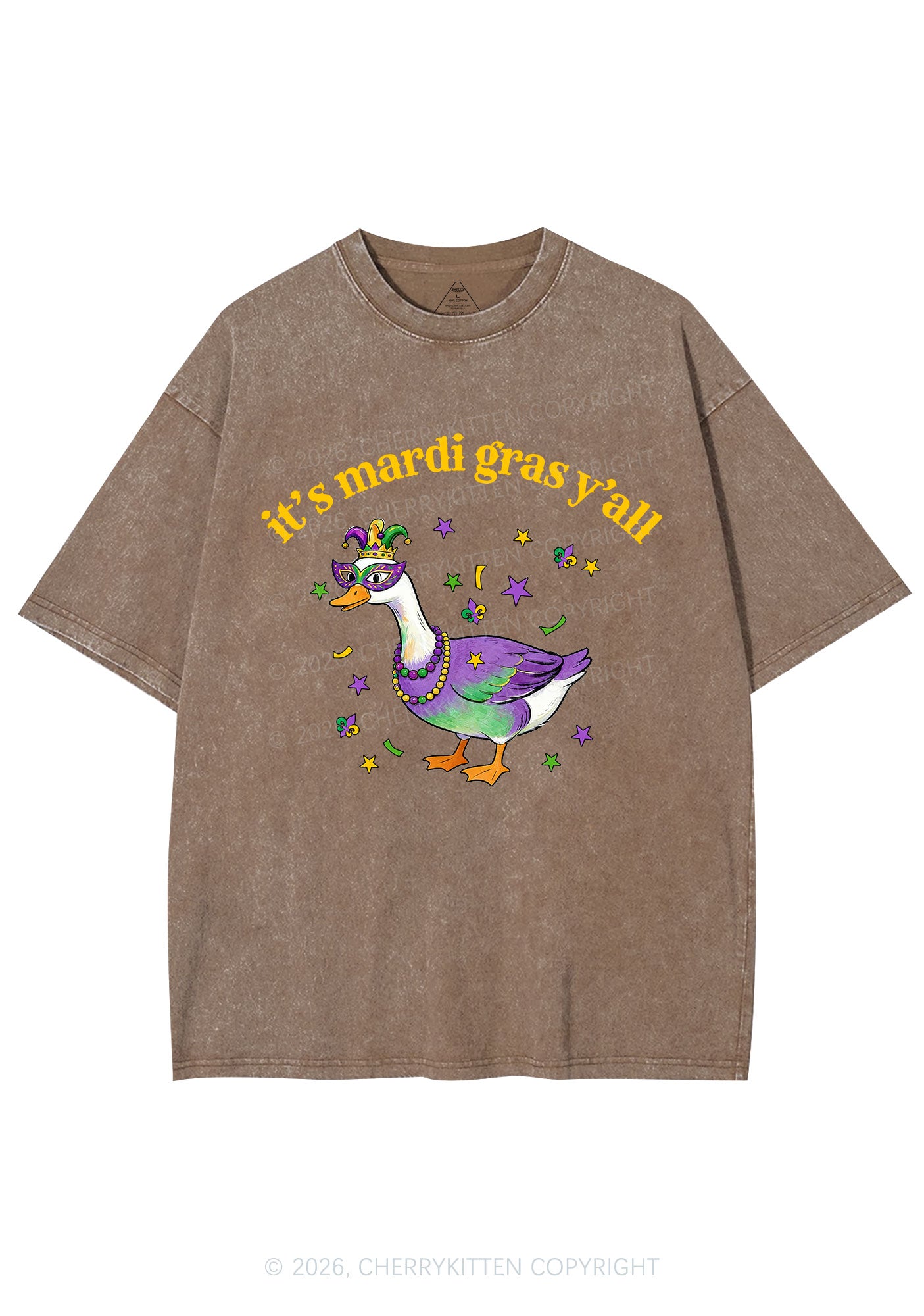 Its Mardi Gras Yall Y2K Shirts Washed Tee Cherrykitten