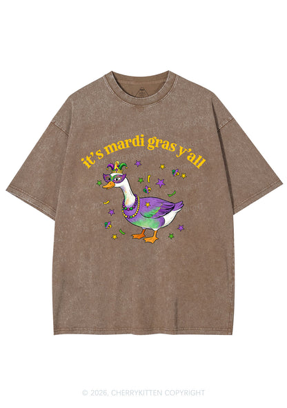 Its Mardi Gras Yall Y2K Shirts Washed Tee Cherrykitten