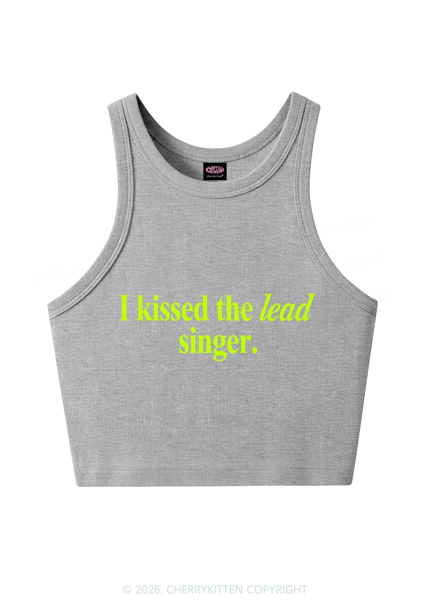 I Kissed The Lead Singer Y2K Crop Tank Top Cherrykitten