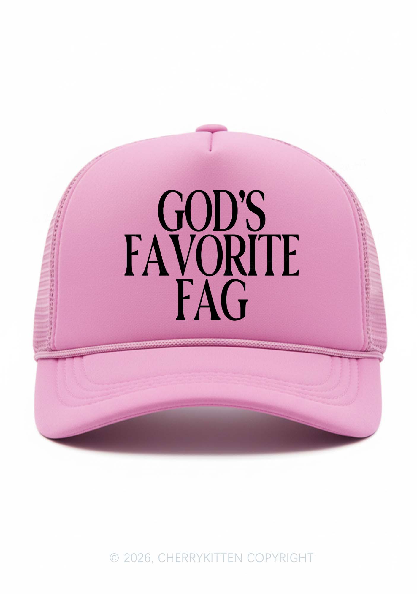Gods Favorite Fag Pride Y2K Trucker Hat Cherrykitten