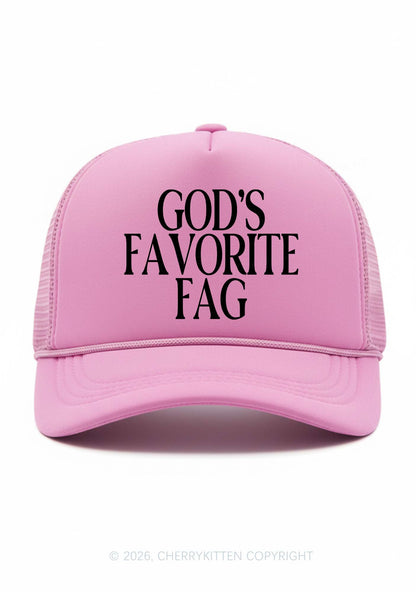 Gods Favorite Fag Pride Y2K Trucker Hat Cherrykitten