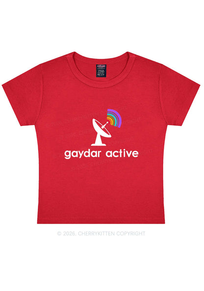 Gaydar Active Pride Y2K Baby Tee Cherrykitten