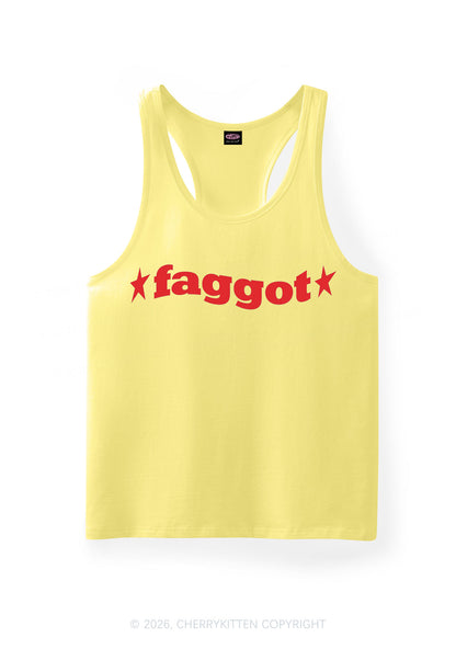 Red Faggot Pride Y2K Men Racerback Tank Top Cherrykitten