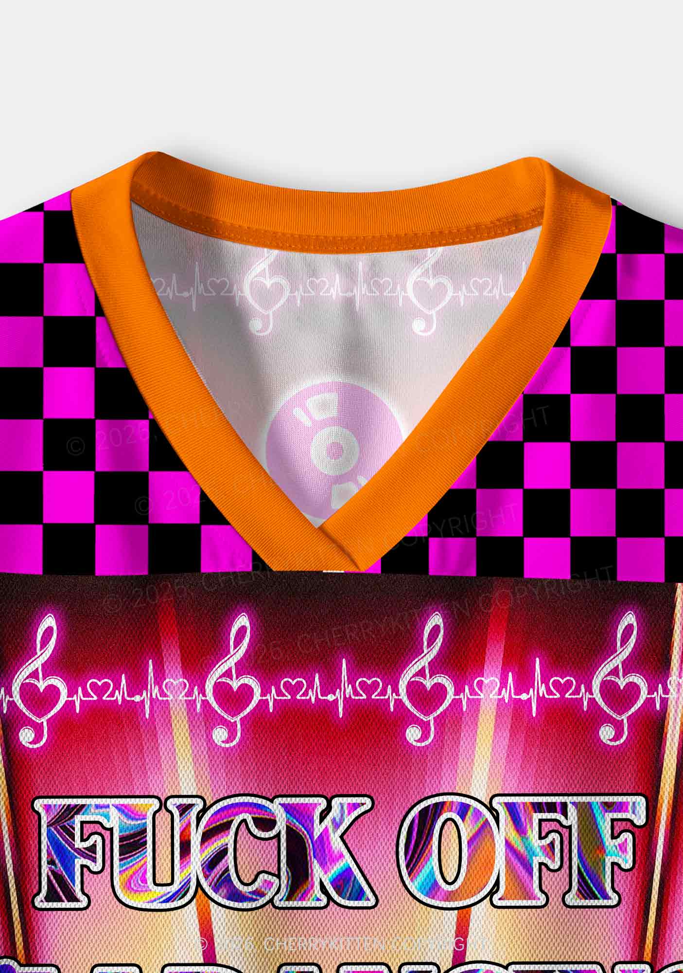 Fxxk Off Im Dancing Heartbeat Y2K Crop Sport Jersey Shirts Cherrykitten