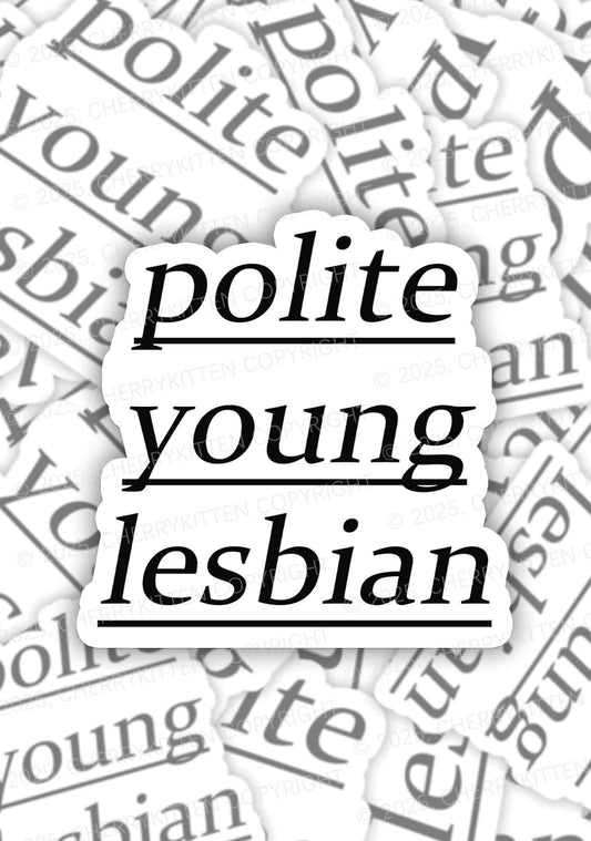 Polite Young Lesbian Pride 1Pc Y2K Sticker Cherrykitten