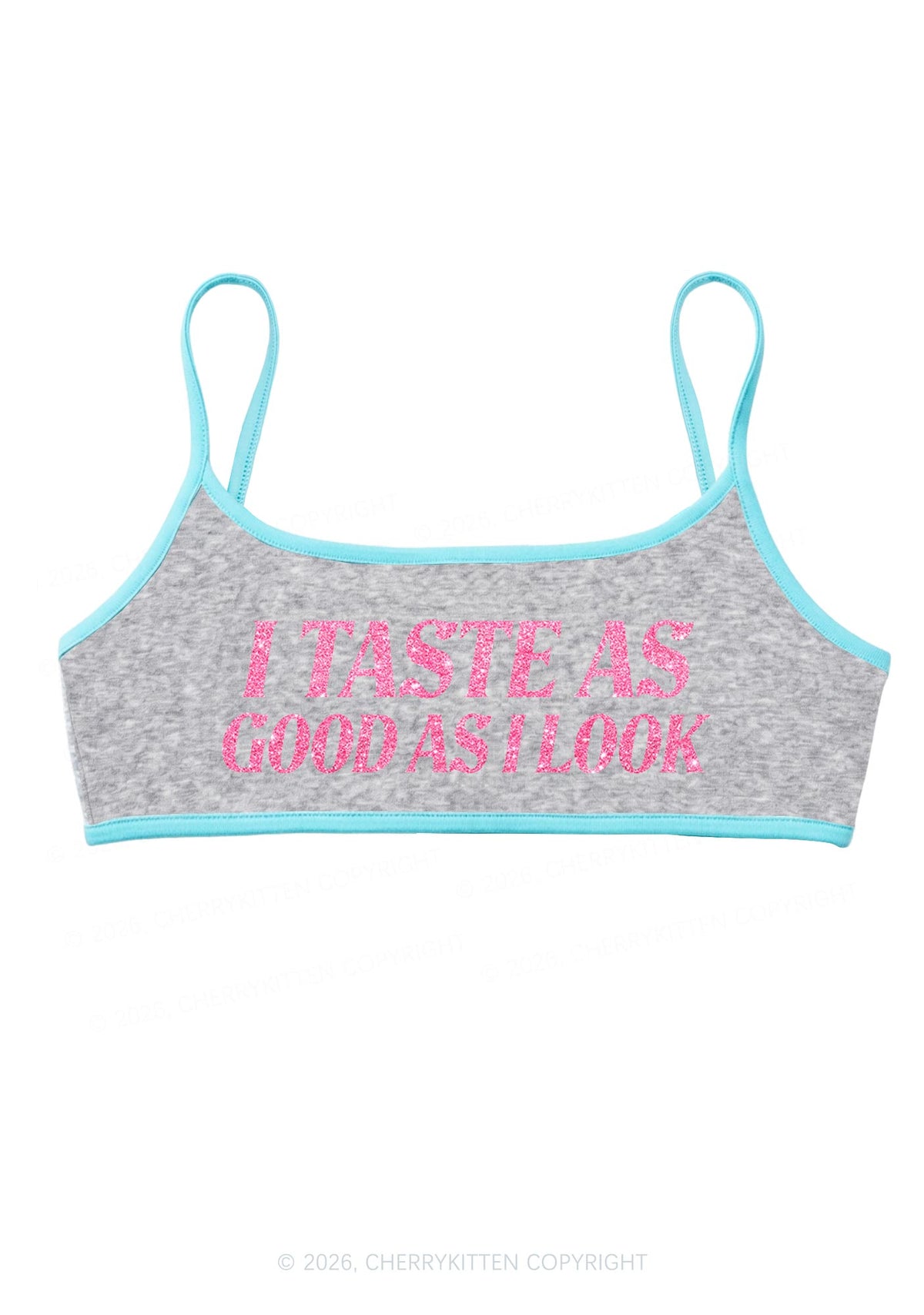 Glitter I Taste Good Y2K Super Crop Cami Cherrykitten