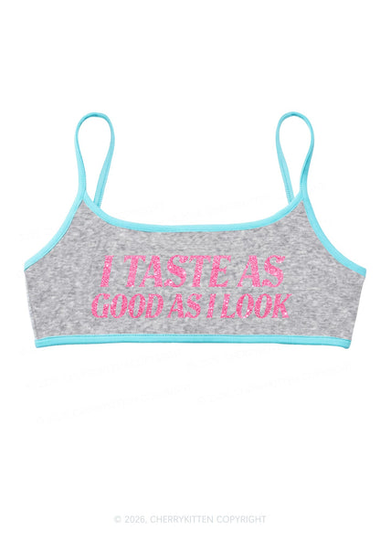 Glitter I Taste Good Y2K Super Crop Cami Cherrykitten