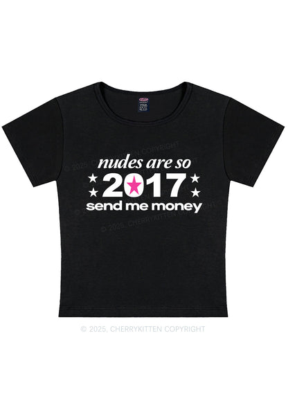 Nxdes Send Me Money Y2K Baby Tee Cherrykitten