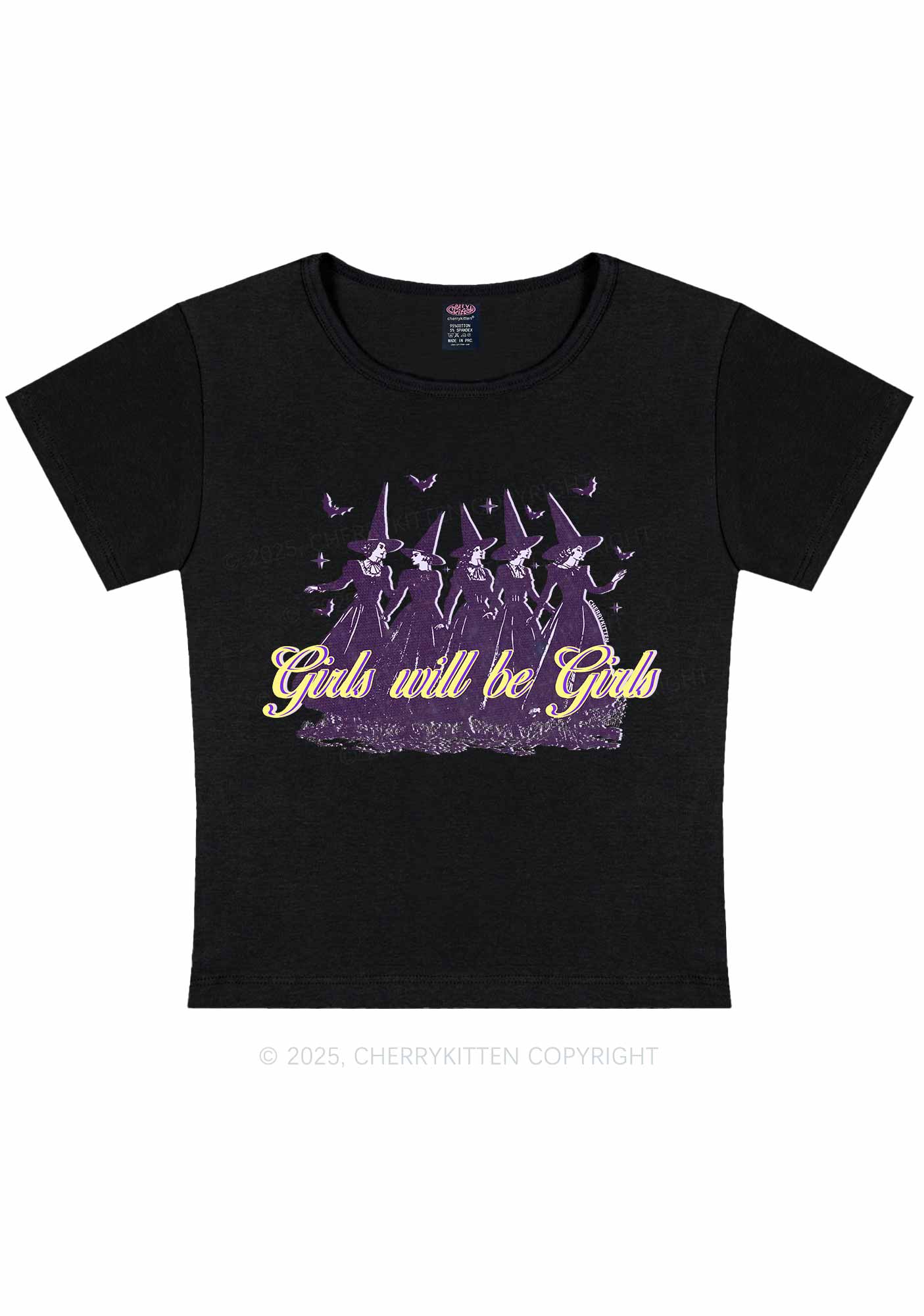 Halloween Witches Will Be Witches Y2K Baby Tee Cherrykitten