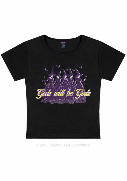 Halloween Witches Will Be Witches Y2K Baby Tee Cherrykitten