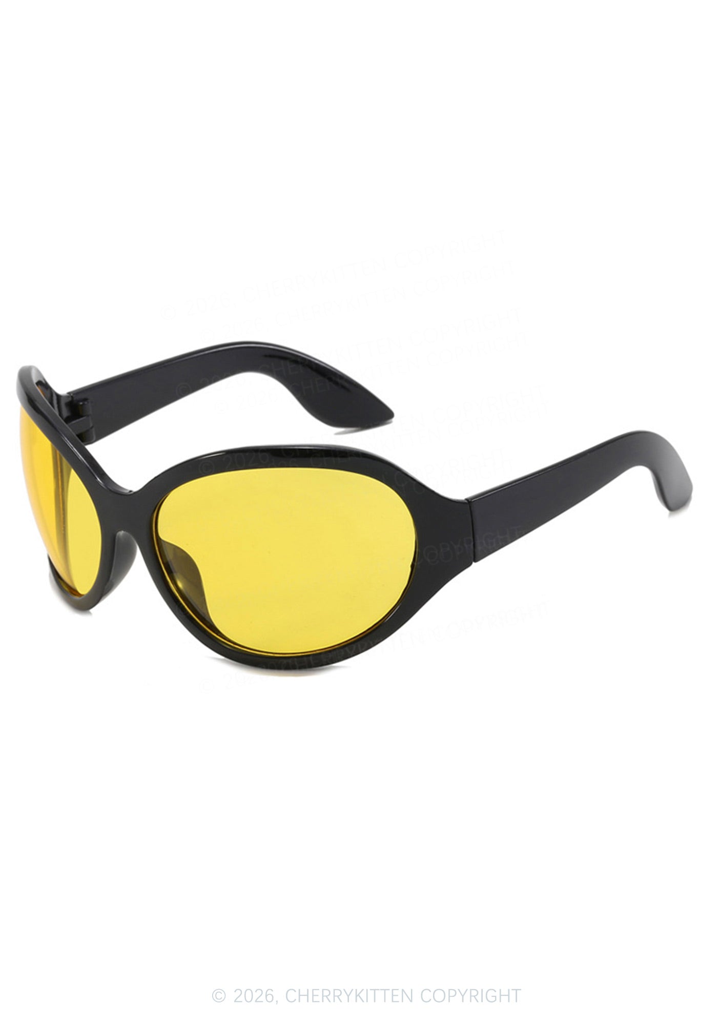 Y2K Large Framed Curved Sunglasses Cherrykitten