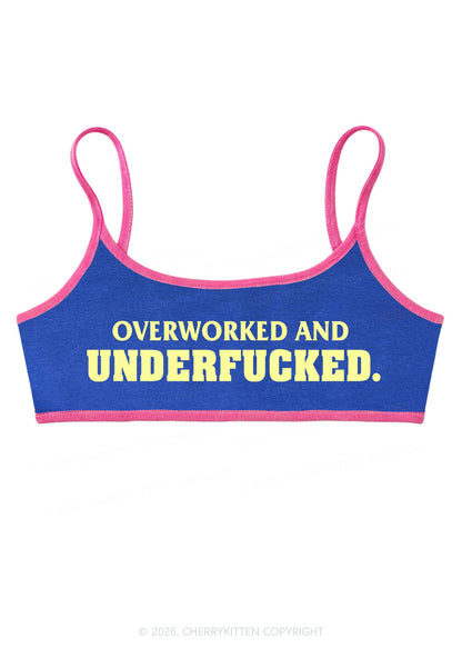 Overworked And Underfxxked Y2K Super Crop Cami Cherrykitten