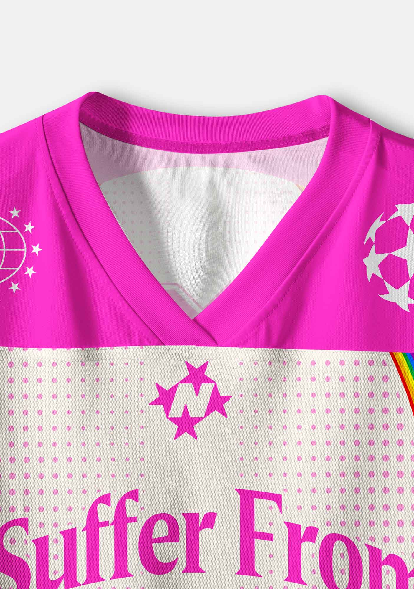 Hot Pink Dots Suffer From Gay Thoughts Pride Y2K Crop Sport Jersey Shirts Cherrykitten