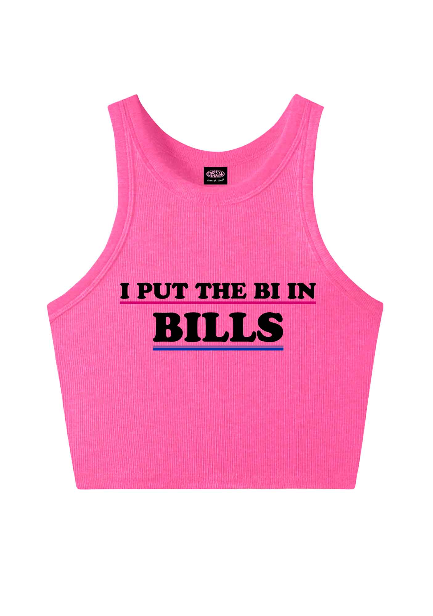 I Put The Bi In Bills Pride Y2K Crop Tank Top Cherrykitten