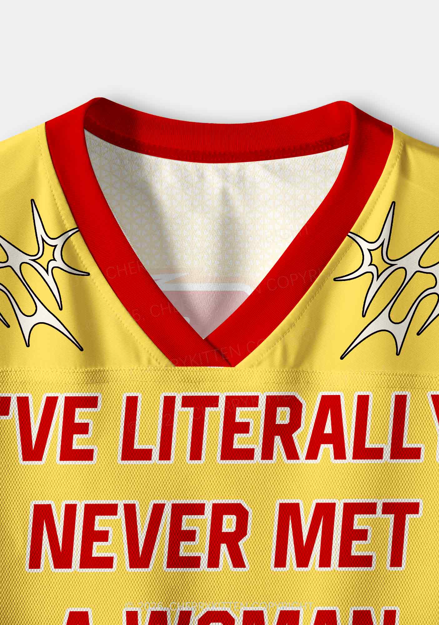 Never Met A Woman Pride Y2K Crop Sport Jersey Shirts Cherrykitten