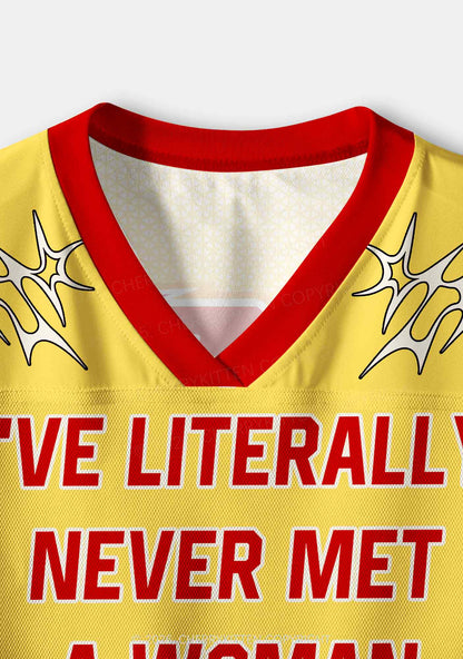 Never Met A Woman Pride Y2K Crop Sport Jersey Shirts Cherrykitten