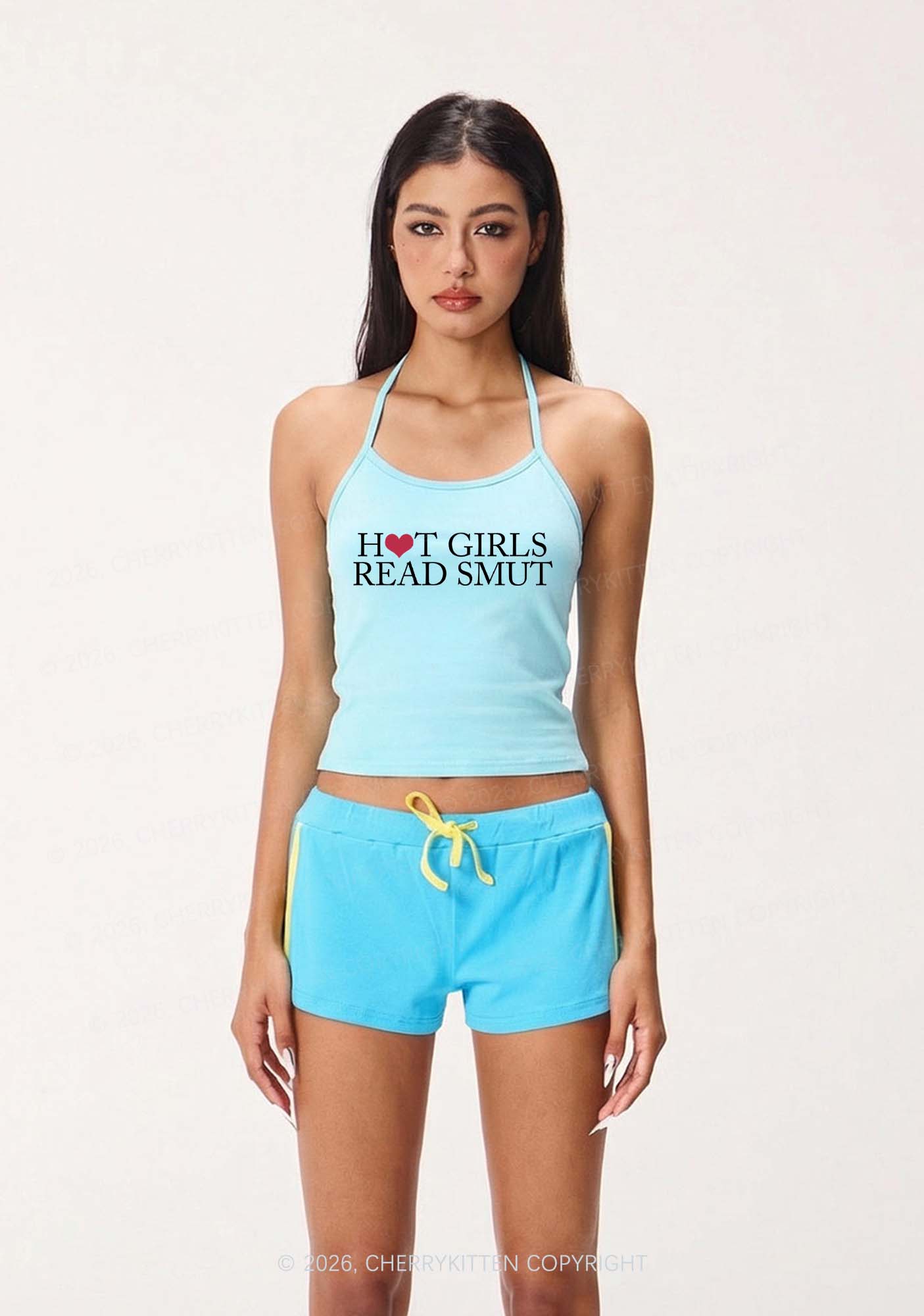 Hot Girls Read Smut Y2K Halter Neck Cami Cherrykitten