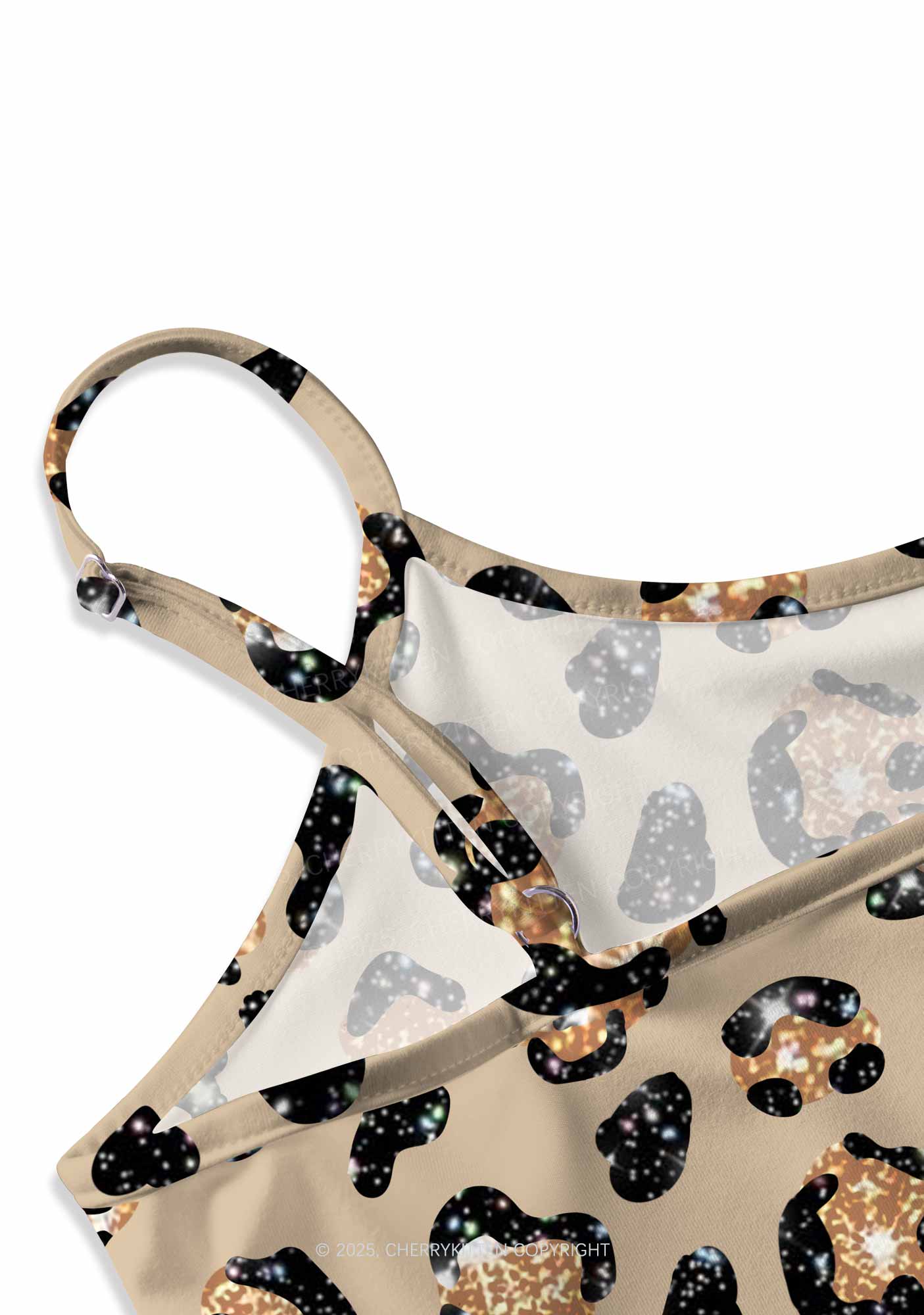 Halloween Leopard Sparkly Skull Y2K Print Cami Crop Top Cherrykitten